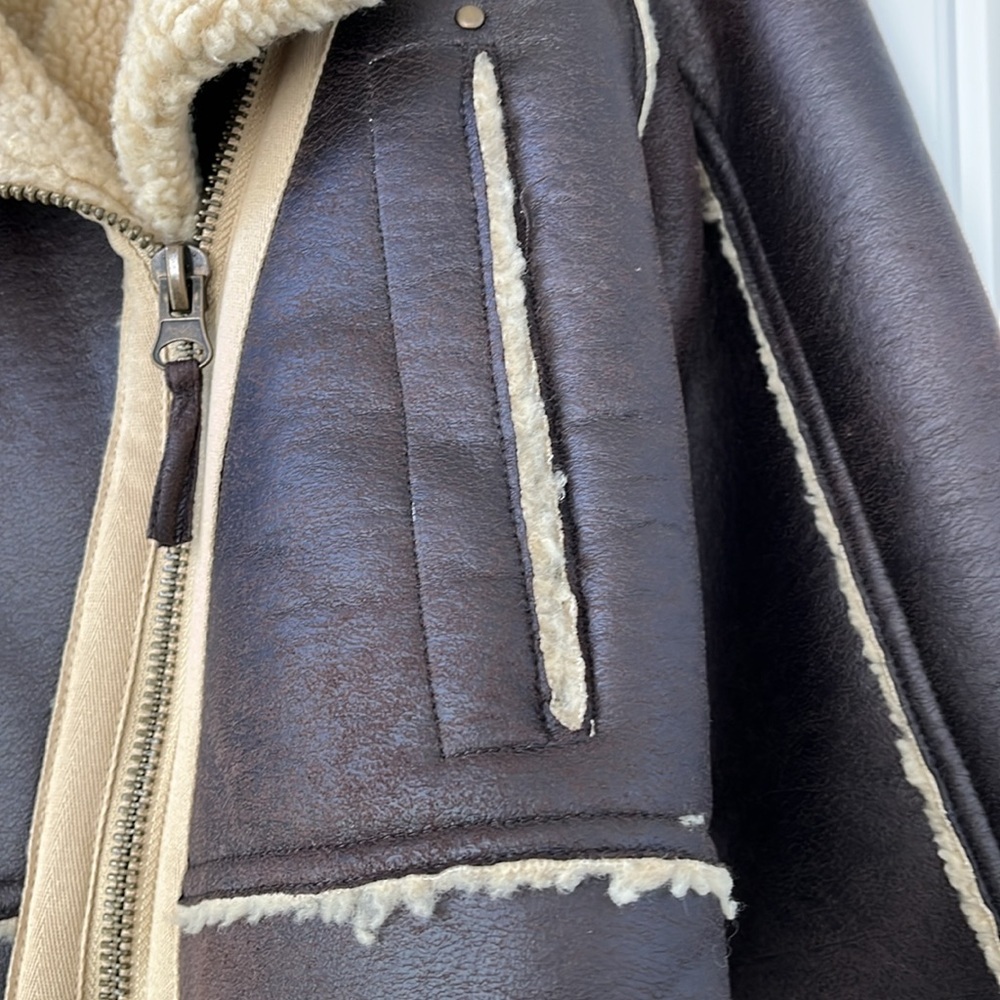 Anthropologie NWT Pilcro Faux-Leather Sherpa-Lined Jacket size M. - Picture 16 of 16